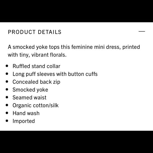 MUNTHE Womens Correct Smocked Floral Mini Dress Size 6 - Picture 14 of 16